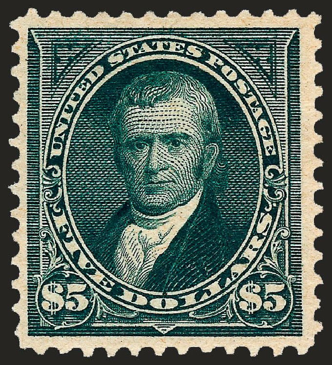 Values of US Stamps Scott # 278 - 1895 US$5.00 Marshall. Robert Siegel Auction Galleries, Jun 2009, Sale 975, Lot 1597