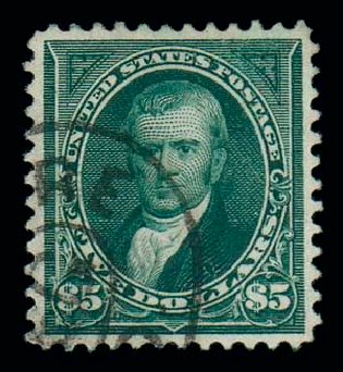 Price of US Stamps Scott Cat. 278 - 1895 US$5.00 Marshall. Matthew Bennett International, Dec 2007, Sale 323, Lot 478