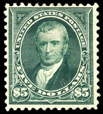 US Stamp Value Scott Catalog 278: US$5.00 1895 Marshall. Matthew Bennett International, Apr 2008, Sale 326, Lot 268