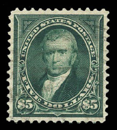 Price of US Stamp Scott Catalogue #278 - 1895 US$5.00 Marshall. Matthew Bennett International, Mar 2011, Sale 337, Lot 2728