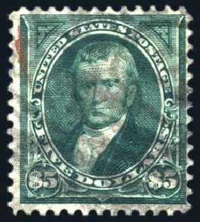 US Stamps Values Scott Catalog # 278 - US$5.00 1895 Marshall. Harmer-Schau Auction Galleries, Jul 2010, Sale 86, Lot 468