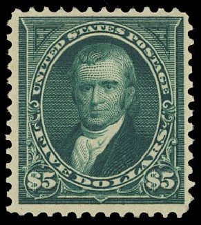 Values of US Stamps Scott Cat. #278 - US$5.00 1895 Marshall. Daniel Kelleher Auctions, Jul 2011, Sale 625, Lot 868