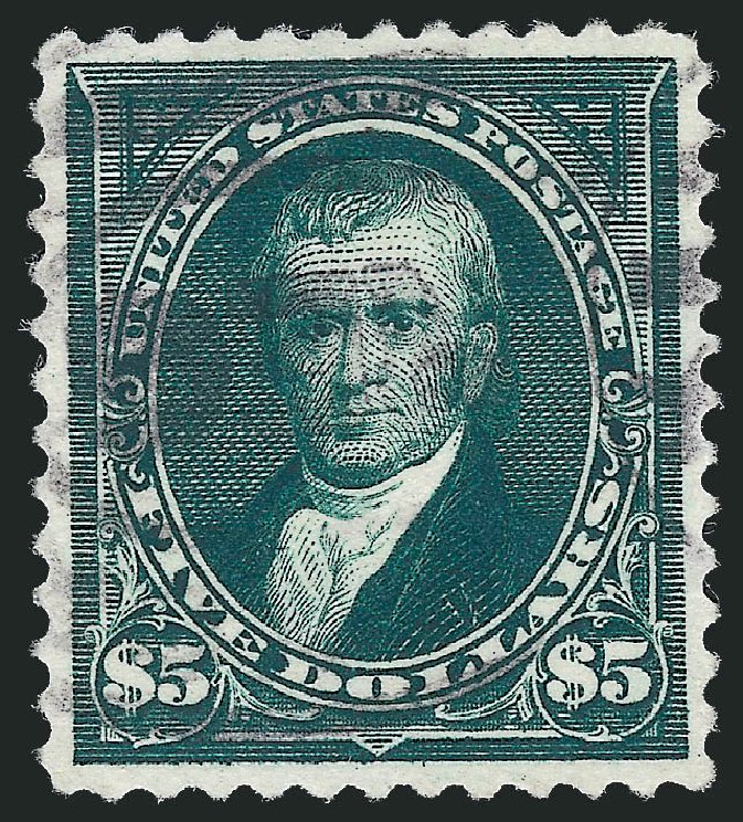 Value of US Stamps Scott Cat. # 278: 1895 US$5.00 Marshall. Robert Siegel Auction Galleries, Jun 2011, Sale 1011, Lot 638