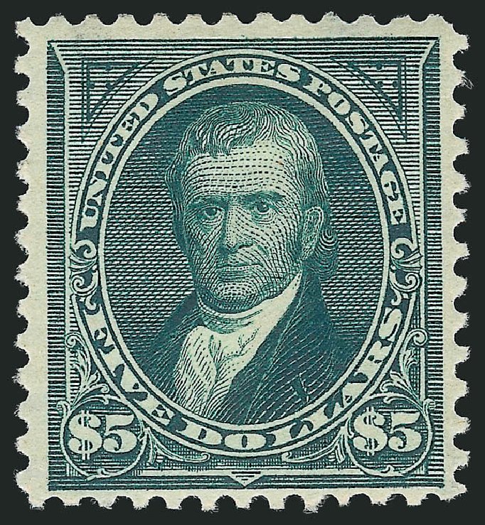 Cost of US Stamp Scott 278 - 1895 US$5.00 Marshall. Robert Siegel Auction Galleries, Feb 2015, Sale 1092, Lot 1218