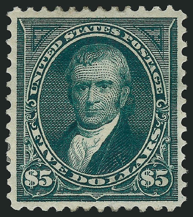 US Stamp Value Scott Catalog #278: US$5.00 1895 Marshall. Robert Siegel Auction Galleries, Apr 2015, Sale 1096, Lot 488