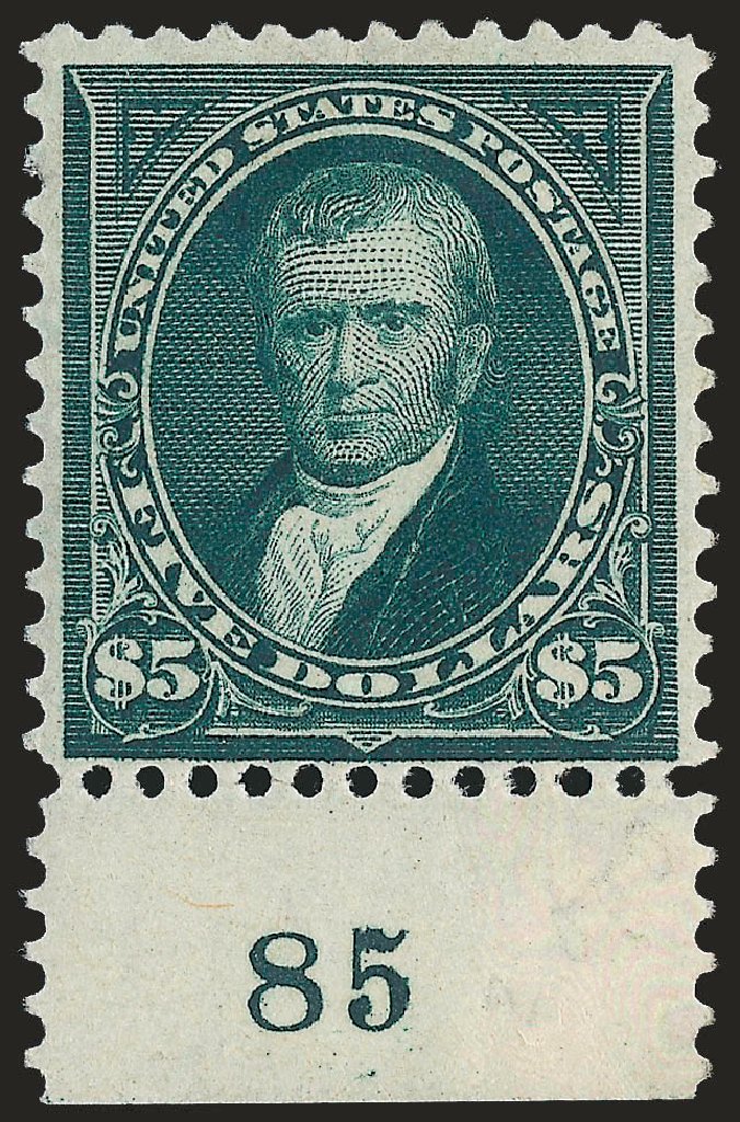 Value of US Stamp Scott Catalogue #278 - 1895 US$5.00 Marshall. Robert Siegel Auction Galleries, Jun 2009, Sale 975, Lot 1598