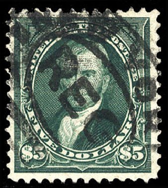 Value of US Stamp Scott # 278: US$5.00 1895 Marshall. Cherrystone Auctions, Jul 2009, Sale 200907, Lot 149