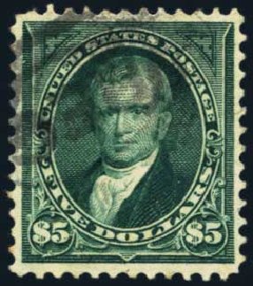 Price of US Stamps Scott # 278 - US$5.00 1895 Marshall. Harmer-Schau Auction Galleries, Jan 2014, Sale 100, Lot 529