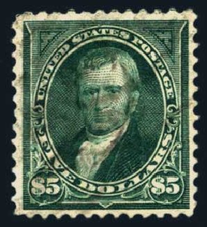 Prices of US Stamp Scott Catalogue # 278: US$5.00 1895 Marshall. Harmer-Schau Auction Galleries, Aug 2014, Sale 102, Lot 1919