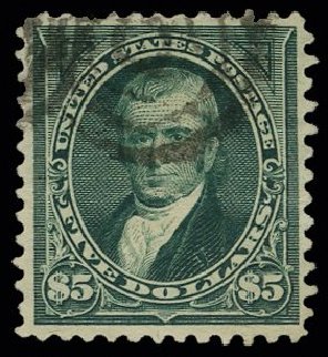 US Stamps Prices Scott # 278: US$5.00 1895 Marshall. H.R. Harmer, May 2014, Sale 3005, Lot 1209