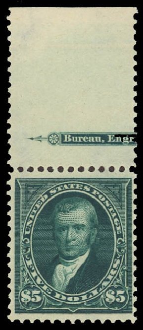 Price of US Stamp Scott Cat. #278 - 1895 US$5.00 Marshall. Daniel Kelleher Auctions, Jun 2012, Sale 630, Lot 1639