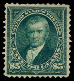 US Stamp Price Scott Catalogue # 278: 1895 US$5.00 Marshall. Daniel Kelleher Auctions, Jan 2015, Sale 663, Lot 1549