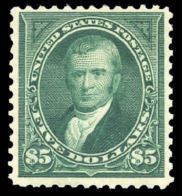 Costs of US Stamp Scott Catalog #278: US$5.00 1895 Marshall. Matthew Bennett International, Sep 2010, Sale 333, Lot 3690