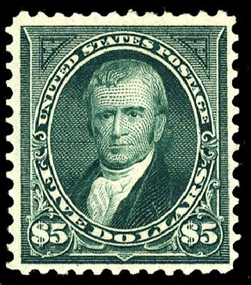 US Stamp Value Scott Catalog 278: US$5.00 1895 Marshall. Cherrystone Auctions, Nov 2009, Sale 200911, Lot 3100
