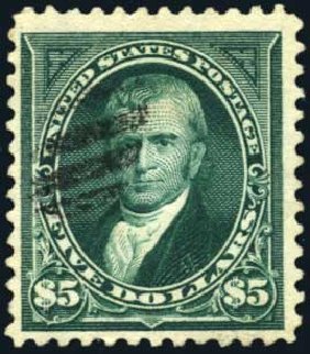 Prices of US Stamps Scott Cat. # 278: US$5.00 1895 Marshall. Harmer-Schau Auction Galleries, Apr 2010, Sale 85, Lot 280