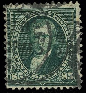 US Stamp Values Scott Catalogue 278 - 1895 US$5.00 Marshall. H.R. Harmer, May 2014, Sale 3005, Lot 1210
