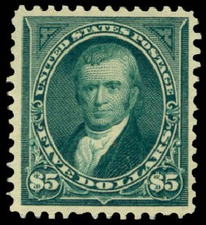 Cost of US Stamp Scott Cat. 278 - US$5.00 1895 Marshall. Daniel Kelleher Auctions, Mar 2014, Sale 648, Lot 2120