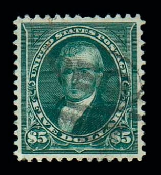 Costs of US Stamp Scott Catalogue #278: 1895 US$5.00 Marshall. Matthew Bennett International, Jun 2007, Sale 319, Lot 1301