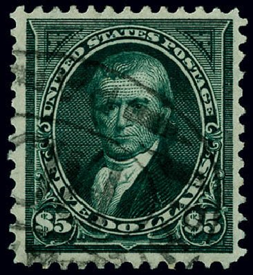 US Stamp Values Scott Catalog # 278: 1895 US$5.00 Marshall. Matthew Bennett International, Jun 2008, Sale 328, Lot 801