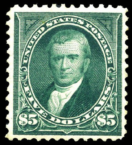 Value of US Stamp Scott #278 - US$5.00 1895 Marshall. Matthew Bennett International, Mar 2012, Sale 344, Lot 4461