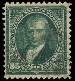 US Stamp Prices Scott #278: US$5.00 1895 Marshall. H.R. Harmer, May 2014, Sale 3005, Lot 1211