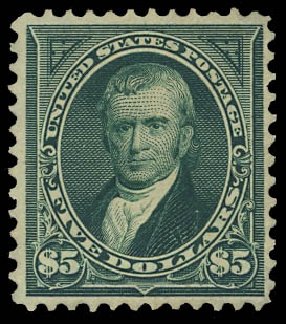 Price of US Stamps Scott Catalogue #278: 1895 US$5.00 Marshall. Daniel Kelleher Auctions, Apr 2012, Sale 629, Lot 261