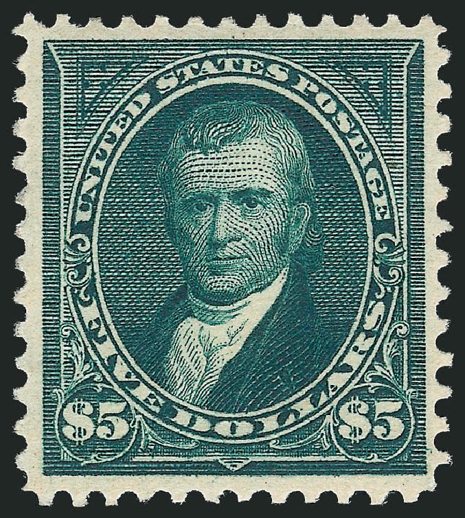 Values of US Stamps Scott Catalogue 278 - 1895 US$5.00 Marshall. Robert Siegel Auction Galleries, Mar 2011, Sale 1007, Lot 2521