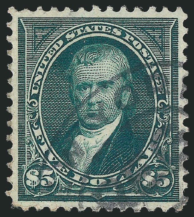 Costs of US Stamp Scott # 278 - 1895 US$5.00 Marshall. Robert Siegel Auction Galleries, Dec 2013, Sale 1062, Lot 461