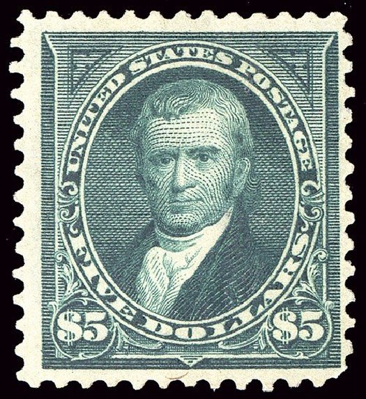 US Stamp Values Scott Cat. #278: 1895 US$5.00 Marshall. Spink Shreves Galleries, Jan 2014, Sale 146, Lot 321