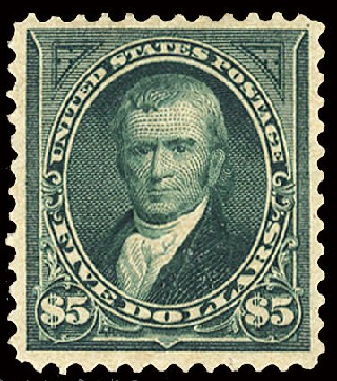 Value of US Stamps Scott Catalog 278: US$5.00 1895 Marshall. Cherrystone Auctions, Jan 2009, Sale 200901, Lot 184