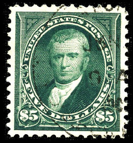 Value of US Stamp Scott Catalog 278: US$5.00 1895 Marshall. Matthew Bennett International, Feb 2012, Sale 340, Lot 355