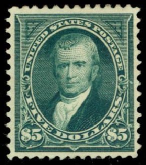 Price of US Stamp Scott Catalog 278: 1895 US$5.00 Marshall. Daniel Kelleher Auctions, Oct 2014, Sale 660, Lot 2265