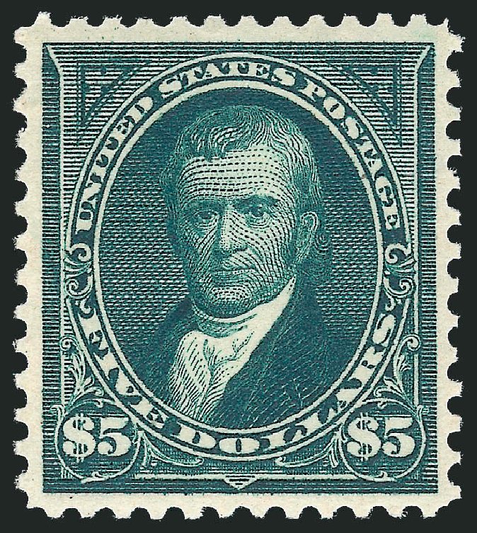 Values of US Stamps Scott Catalog #278: 1895 US$5.00 Marshall. Robert Siegel Auction Galleries, Dec 2011, Sale 1017, Lot 695