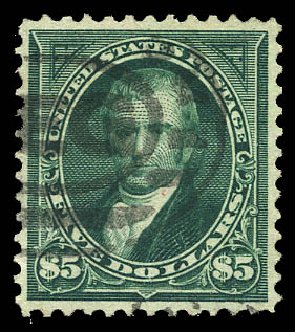 US Stamps Price Scott Catalog 278: US$5.00 1895 Marshall. Matthew Bennett International, Feb 2015, Sale 351, Lot 152