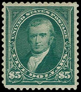 US Stamps Price Scott Catalogue # 278 - US$5.00 1895 Marshall. H.R. Harmer, Jun 2015, Sale 3007, Lot 3272
