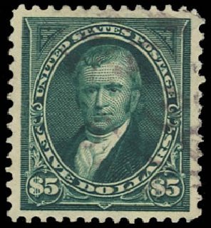 Price of US Stamp Scott Catalog #278: US$5.00 1895 Marshall. Daniel Kelleher Auctions, Apr 2012, Sale 629, Lot 262