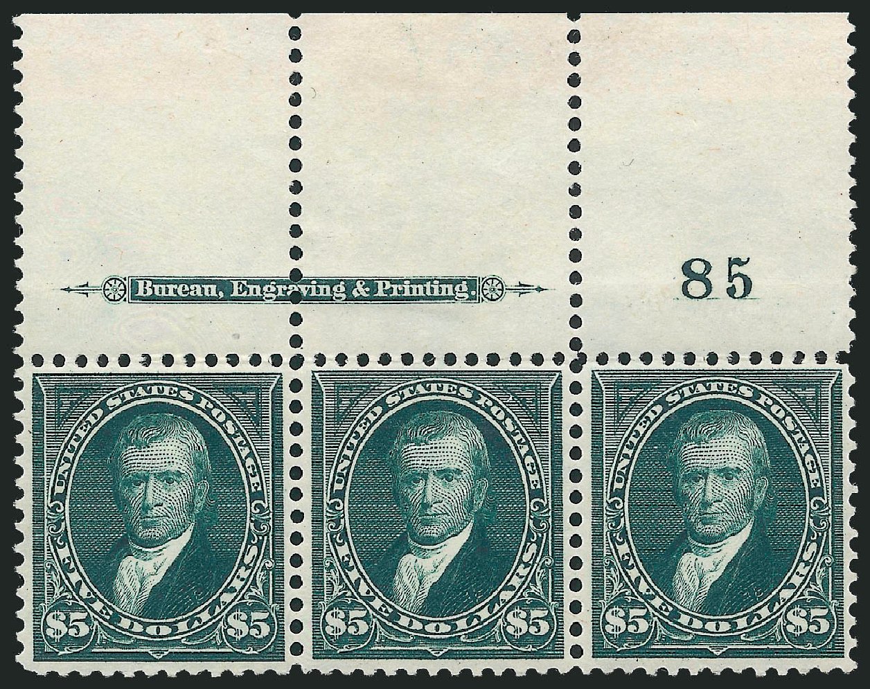 US Stamps Prices Scott Catalog # 278: US$5.00 1895 Marshall. Robert Siegel Auction Galleries, Dec 2009, Sale 977, Lot 452