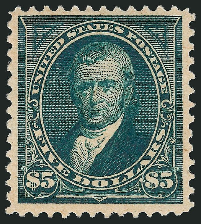 US Stamps Value Scott Catalog # 278: US$5.00 1895 Marshall. Robert Siegel Auction Galleries, Feb 2010, Sale 983, Lot 172