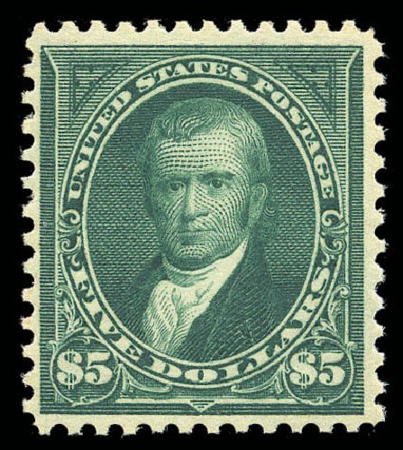 US Stamp Value Scott Catalog 278: 1895 US$5.00 Marshall. Matthew Bennett International, Sep 2010, Sale 331, Lot 653