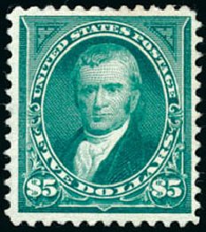 US Stamp Value Scott Catalog # 278 - 1895 US$5.00 Marshall. Schuyler J. Rumsey Philatelic Auctions, Apr 2015, Sale 60, Lot 2273