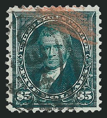 US Stamps Price Scott Cat. # 278: 1895 US$5.00 Marshall. Robert Siegel Auction Galleries, Mar 2011, Sale 1007, Lot 2523