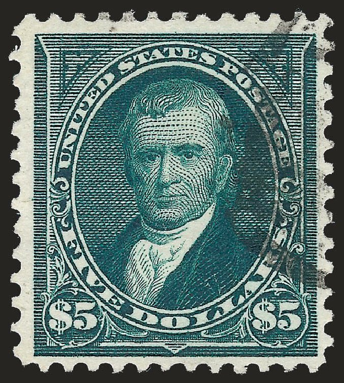 Cost of US Stamps Scott Cat. # 278: US$5.00 1895 Marshall. Robert Siegel Auction Galleries, Dec 2009, Sale 977, Lot 453