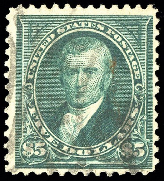 US Stamps Value Scott Catalog # 278 - 1895 US$5.00 Marshall. Spink Shreves Galleries, May 2014, Sale 148, Lot 233