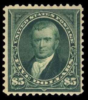 Price of US Stamp Scott Cat. # 278: US$5.00 1895 Marshall. Cherrystone Auctions, Mar 2010, Sale 201003, Lot 156