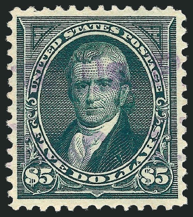 Costs of US Stamp Scott Catalog 278 - 1895 US$5.00 Marshall. Robert Siegel Auction Galleries, Nov 2013, Sale 1061, Lot 3776