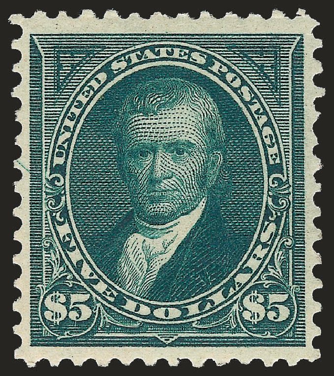 US Stamps Price Scott Cat. #278: 1895 US$5.00 Marshall. Robert Siegel Auction Galleries, Jun 2010, Sale 992, Lot 2366