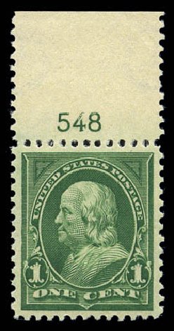 Costs of US Stamp Scott Catalogue #279: 1898 1c Franklin. Matthew Bennett International, Sep 2010, Sale 331, Lot 654