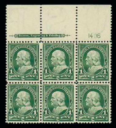 Costs of US Stamp Scott Catalogue #279 - 1898 1c Franklin. Matthew Bennett International, Dec 2007, Sale 325, Lot 1825