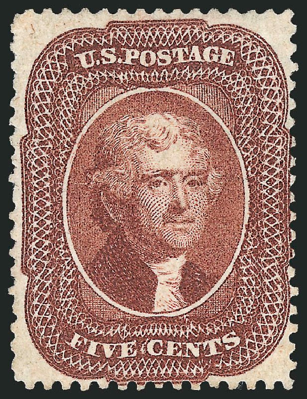 Prices of US Stamps Scott Catalogue #28: 5c 1857 Jefferson. Robert Siegel Auction Galleries, Oct 2010, Sale 997, Lot 5247