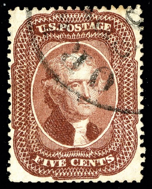 Cost of US Stamp Scott Cat. # 28: 1857 5c Jefferson. Spink Shreves Galleries, May 2014, Sale 148, Lot 48